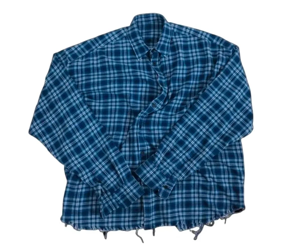 (1) 논노드 플렉시블 스트링 체크 셔츠 클래식 블루 상품이미지1