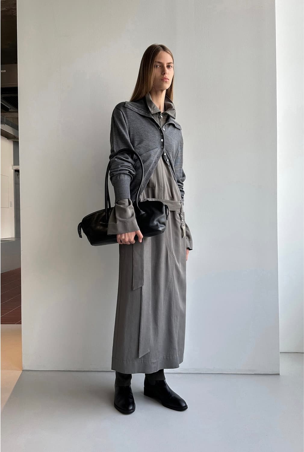 로우클래식 세일러 카라 버튼 포인트 가디건 상품이미지1