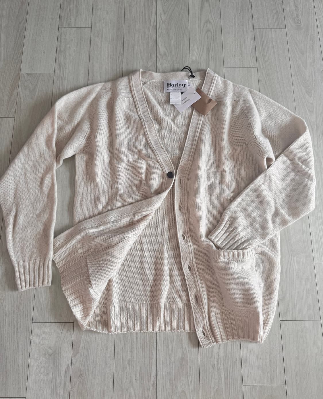 할리오브스코틀랜드  울 가디건 L 아이보리 (새상품) 상품이미지2