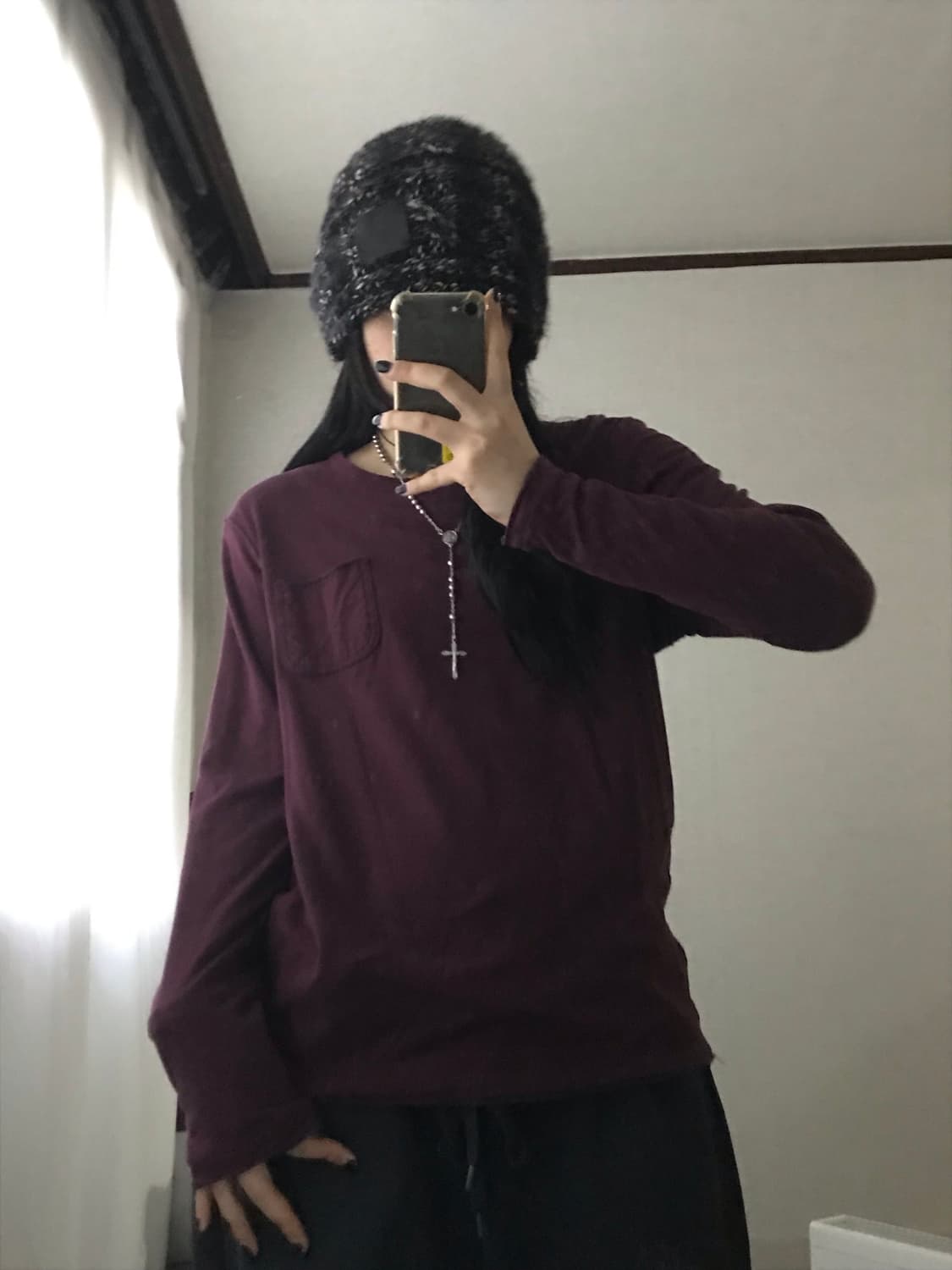 리바이스 버건디 그런지디테일 롱슬리브 상품이미지2