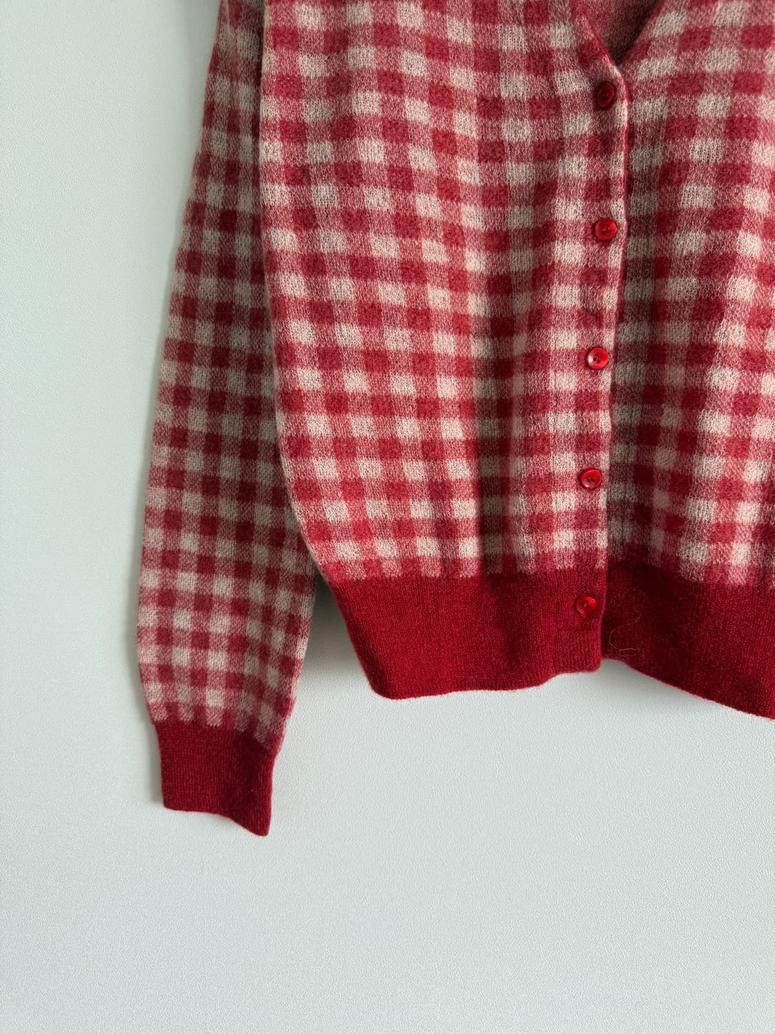 유라고(URAGO) 모헤어 체크 가디건 상품이미지3