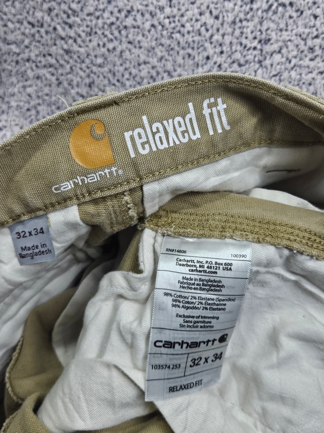 칼하트 코튼 카고 워크 팬츠 ( 32X34 ) / 11736 상품이미지7