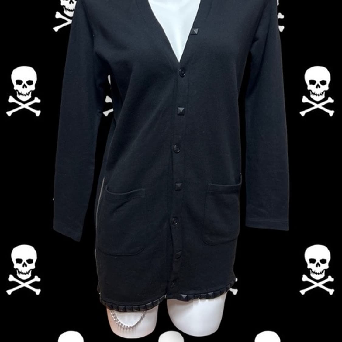 PPFM stud cardigan punk zipper skull 상품이미지4