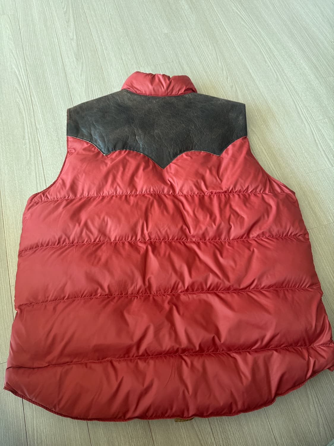 예전모델 rrl 더블알엘 레더 요크 퀄팅 베스트 레드 M 상품이미지9