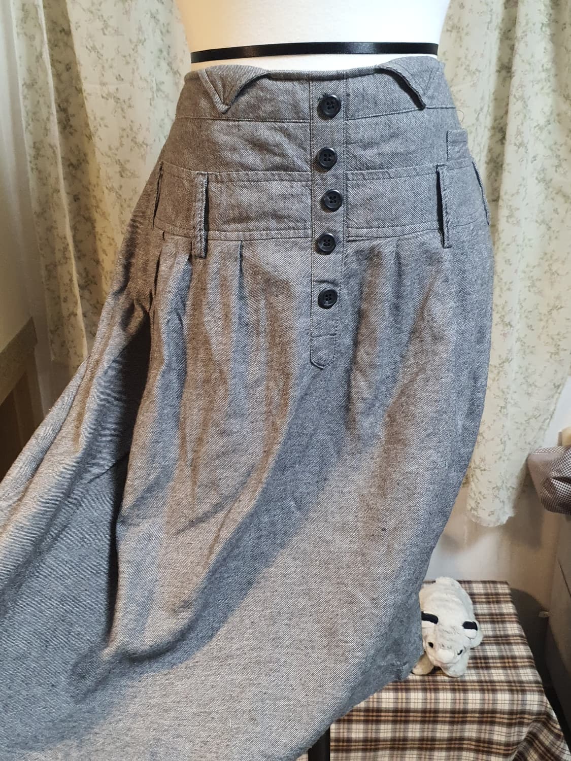 [빈티지] 헤링본 A라인 미디 스커트 상품이미지2