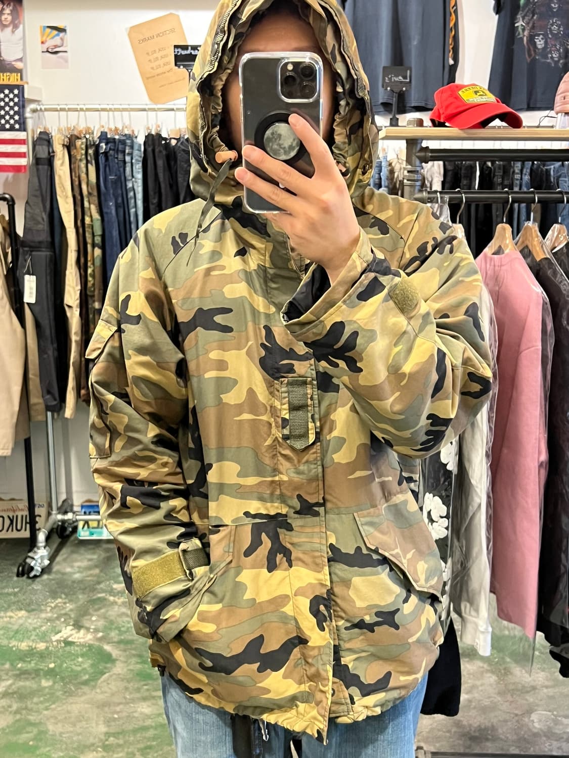 [L] 우드랜드 패턴 카모 바람막이 후드 자켓 상품이미지5