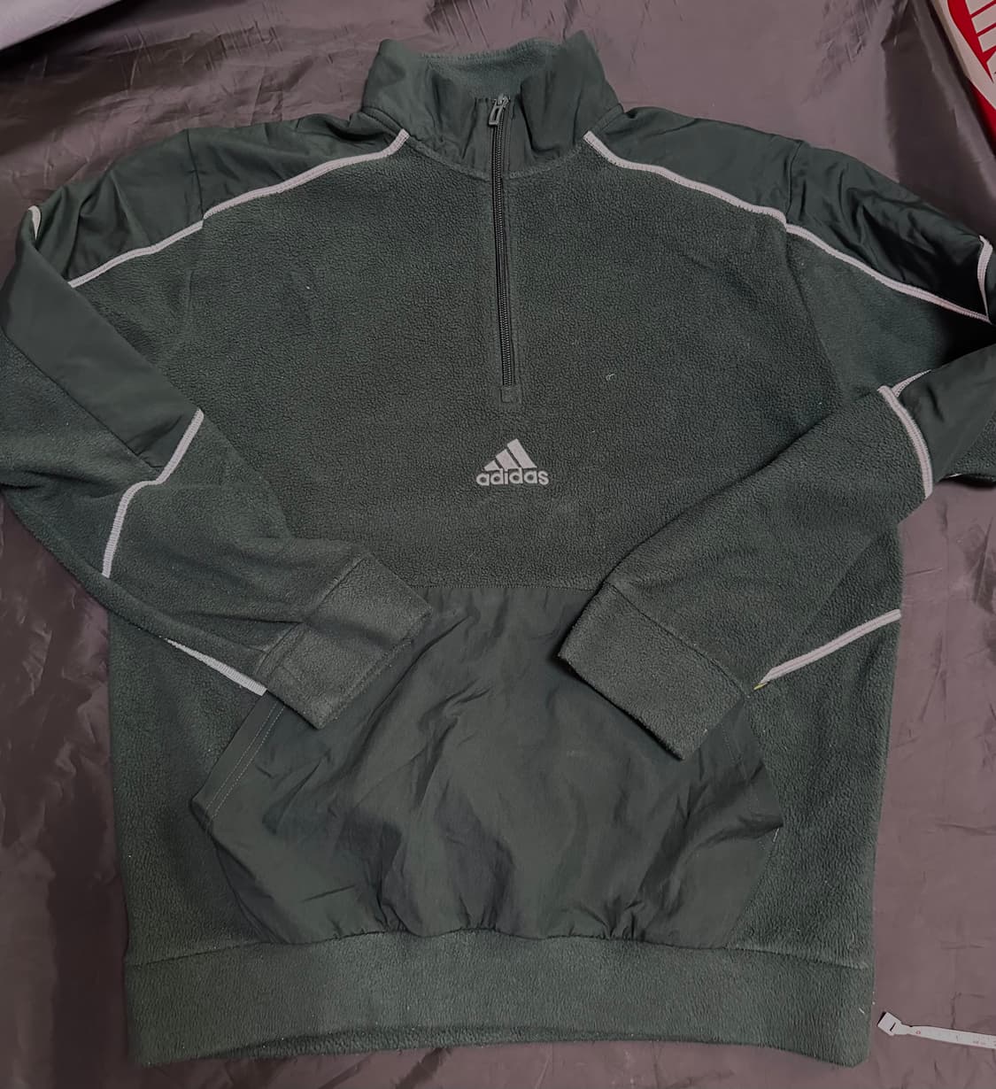 아디다스 반집업 후리스 다크그린 상품이미지1