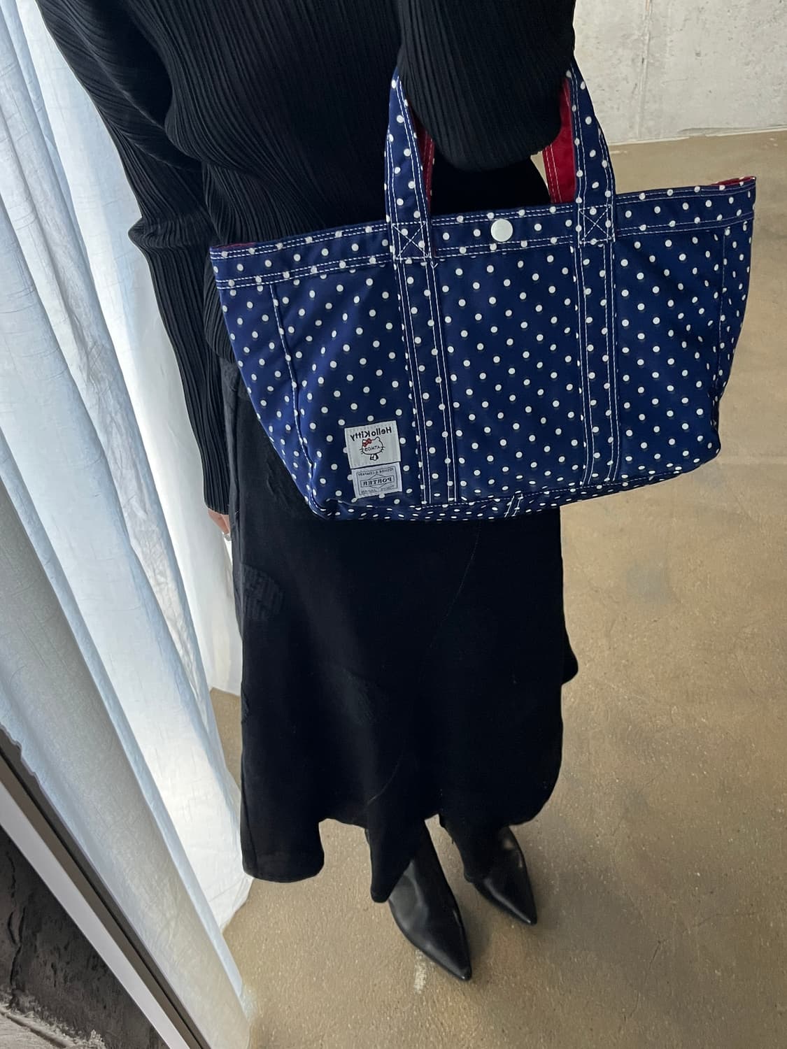 Porter x Hello kitty 포터x헬로키티 도트 토트백 블루 상품이미지2