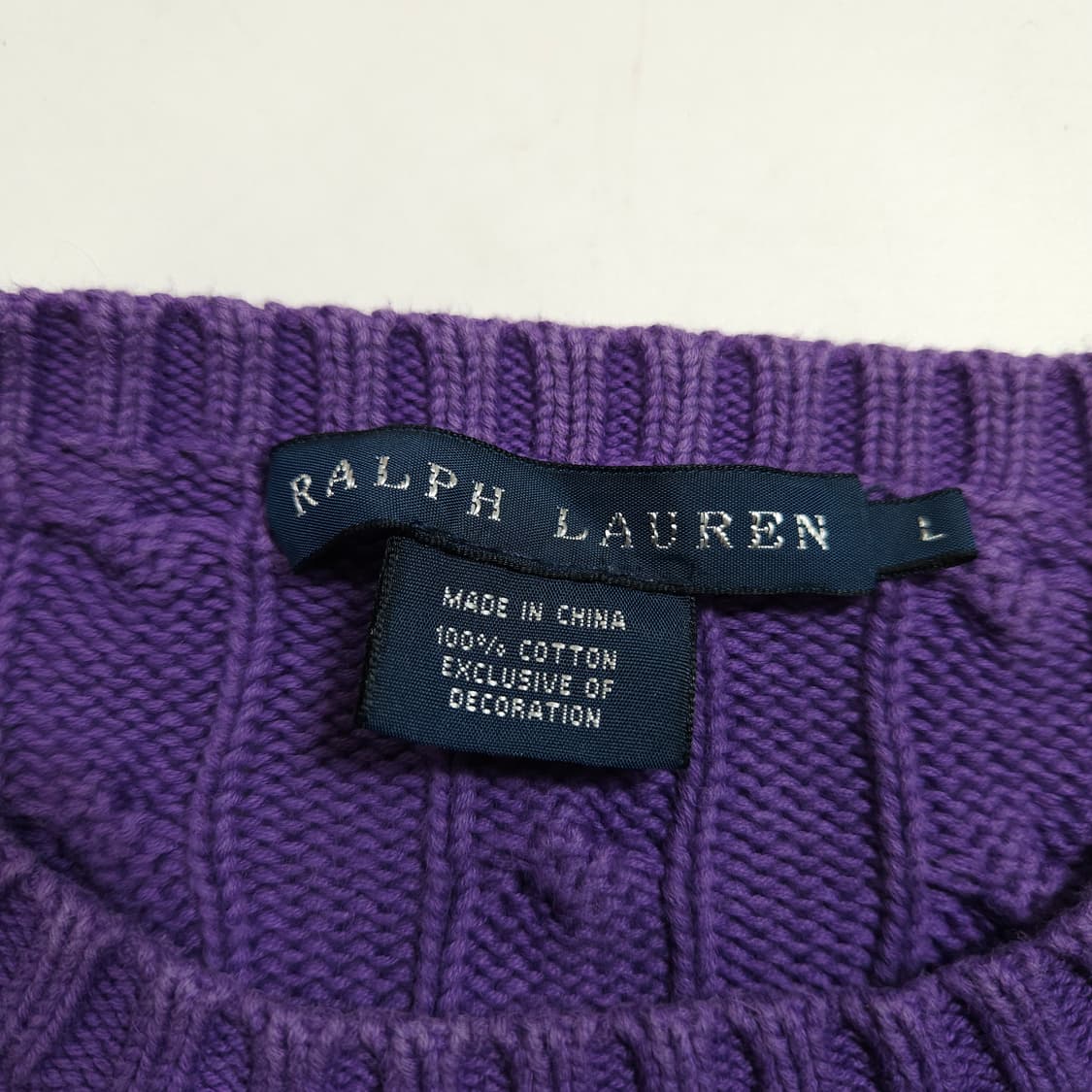 폴로 랄프로렌 꽈배기니트 보라 상품이미지3