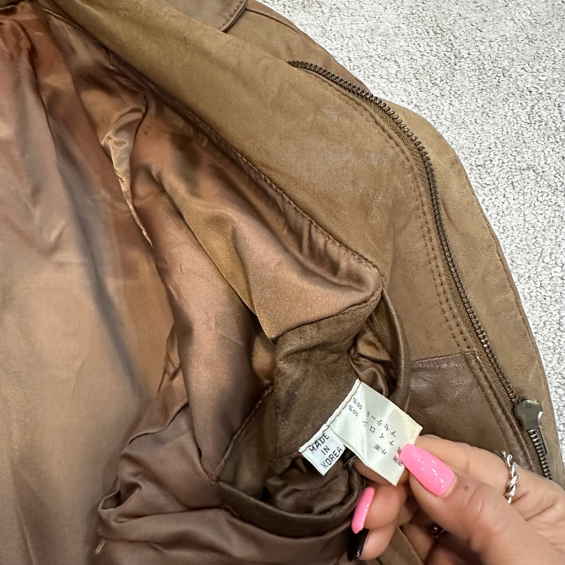 빈티지 브라운 양가죽 A-2 봄버 자켓L 상품이미지6