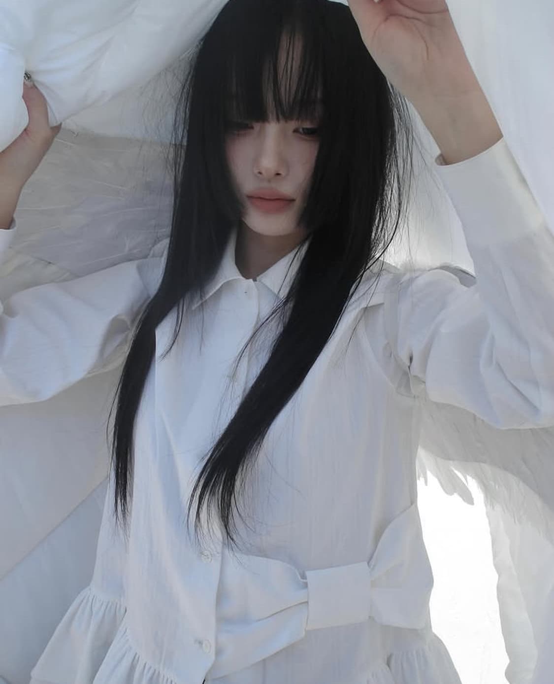 체메씨 리본 보우 프릴 셔츠 상품이미지4