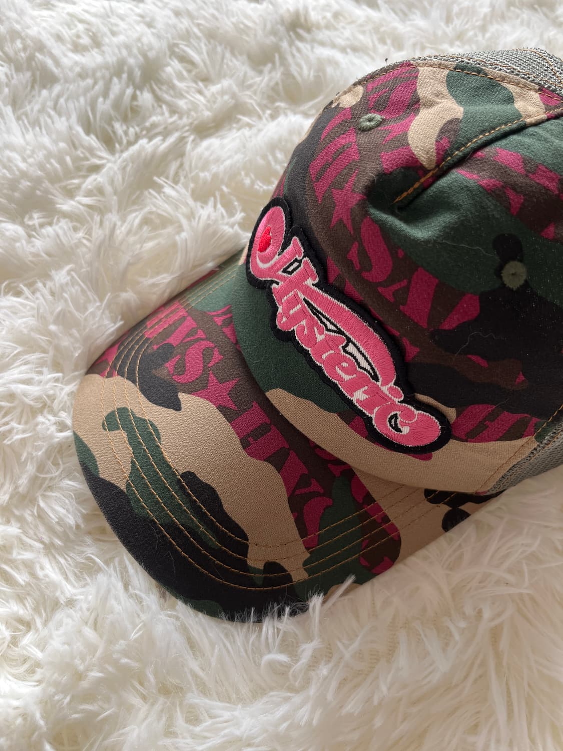 히스테릭 글래머 우드랜드 HYS 카모 메쉬 캡 카키 상품이미지3