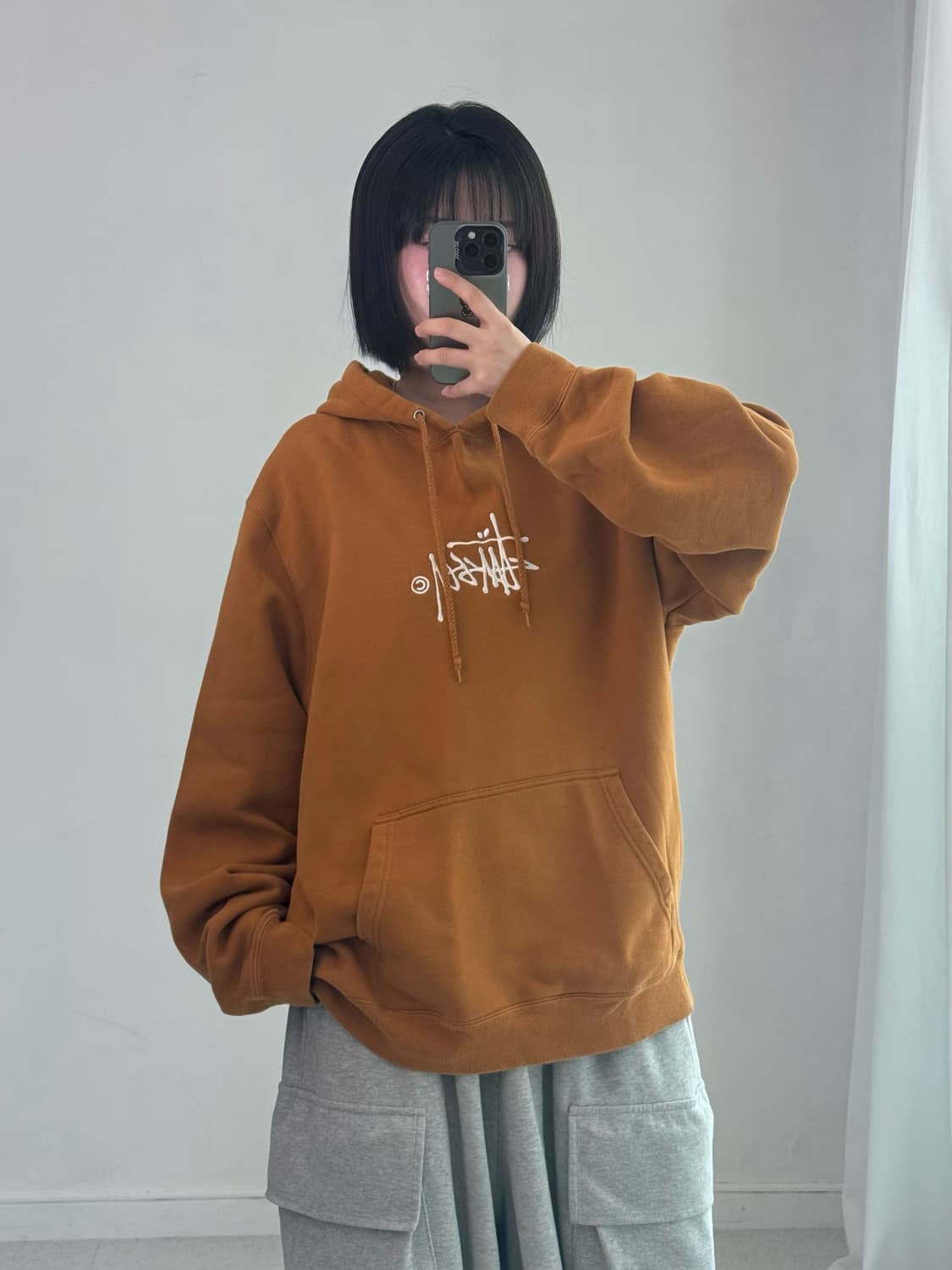 스투시 자수 카멜 후드티 상품이미지4