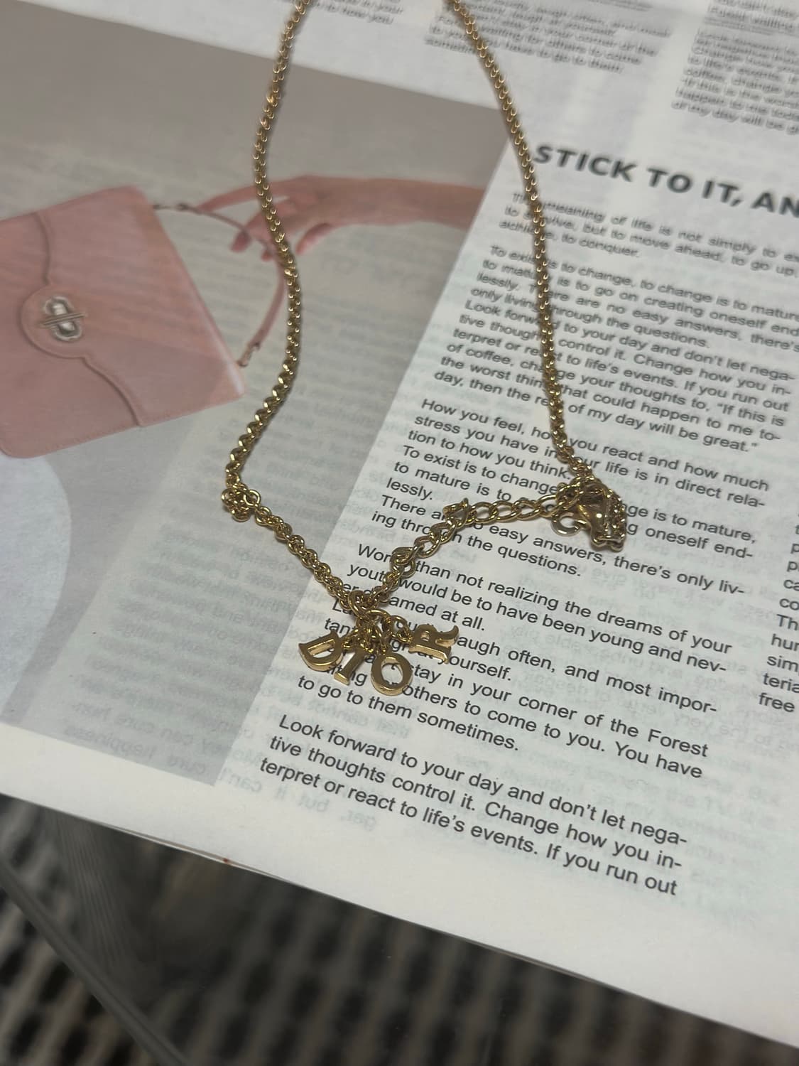 디올 CD 로고 금장 체인 목걸이 레터스 상품이미지4