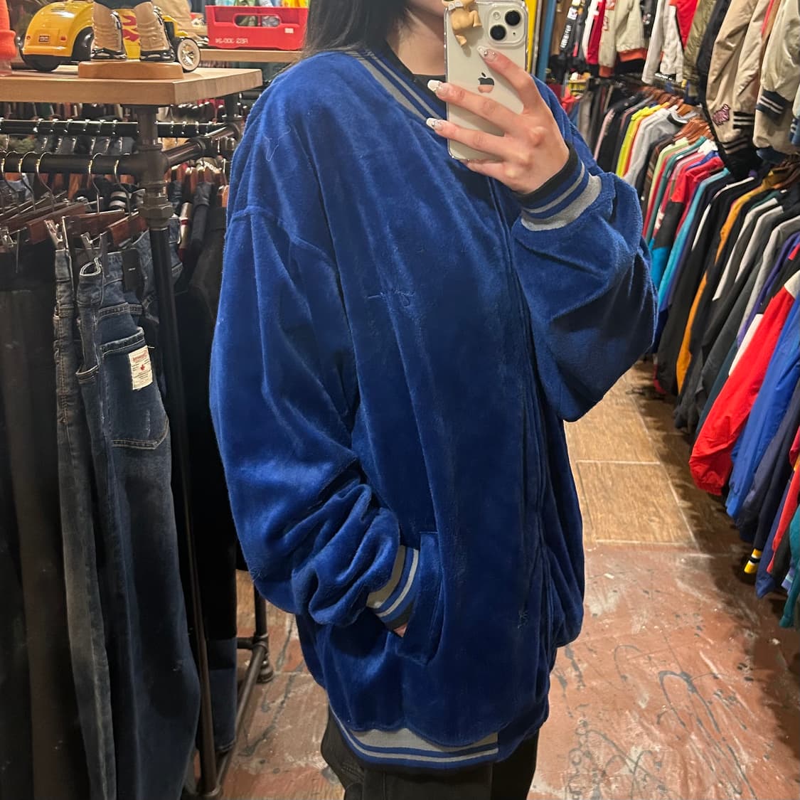 [HI]  VTG 벨벳 져지 블루 상품이미지3