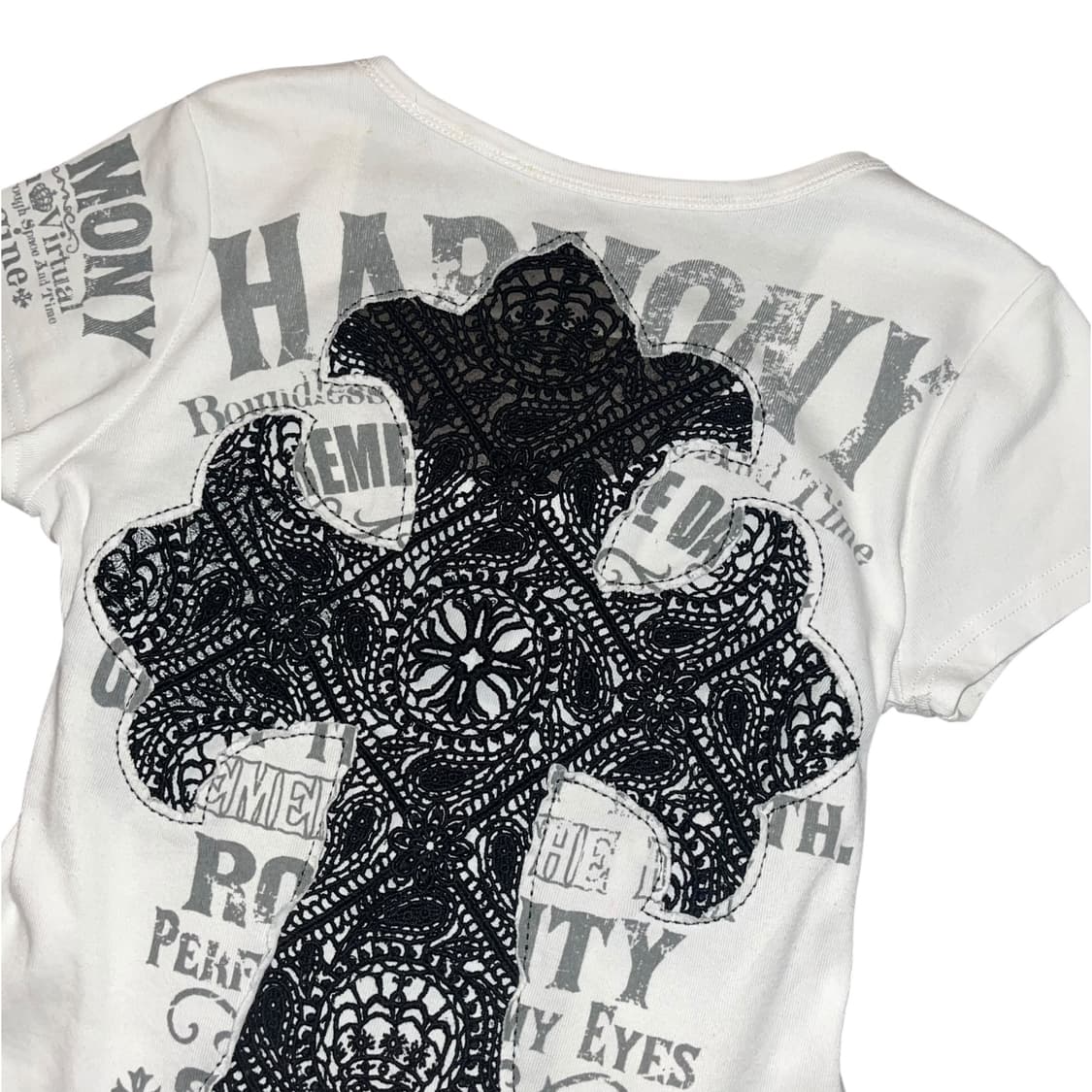 Glitz 글리츠 십자 크로쉐 프린팅 반팔티 y2k펑크갸루 상품이미지2