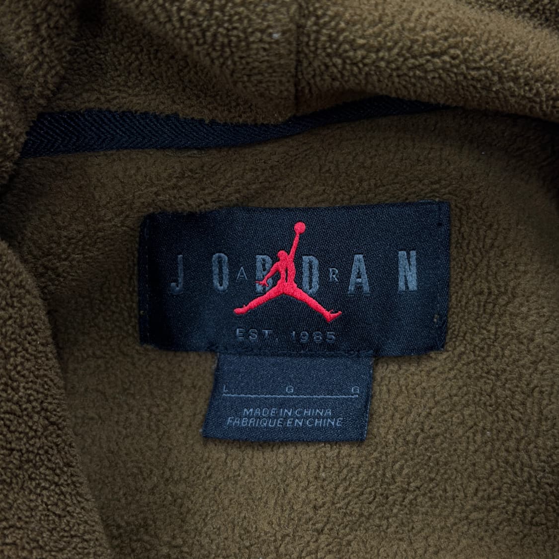 나이키 조던 에센셜 윈터 플리스 후드티 라이트 올리브 다크브라운 L 상품이미지4