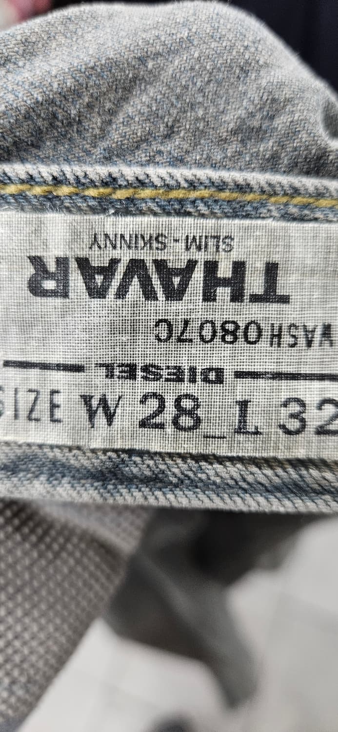 디젤 타바(Thavar) 더티워싱 슬림스키니핏 28X32 상품이미지5