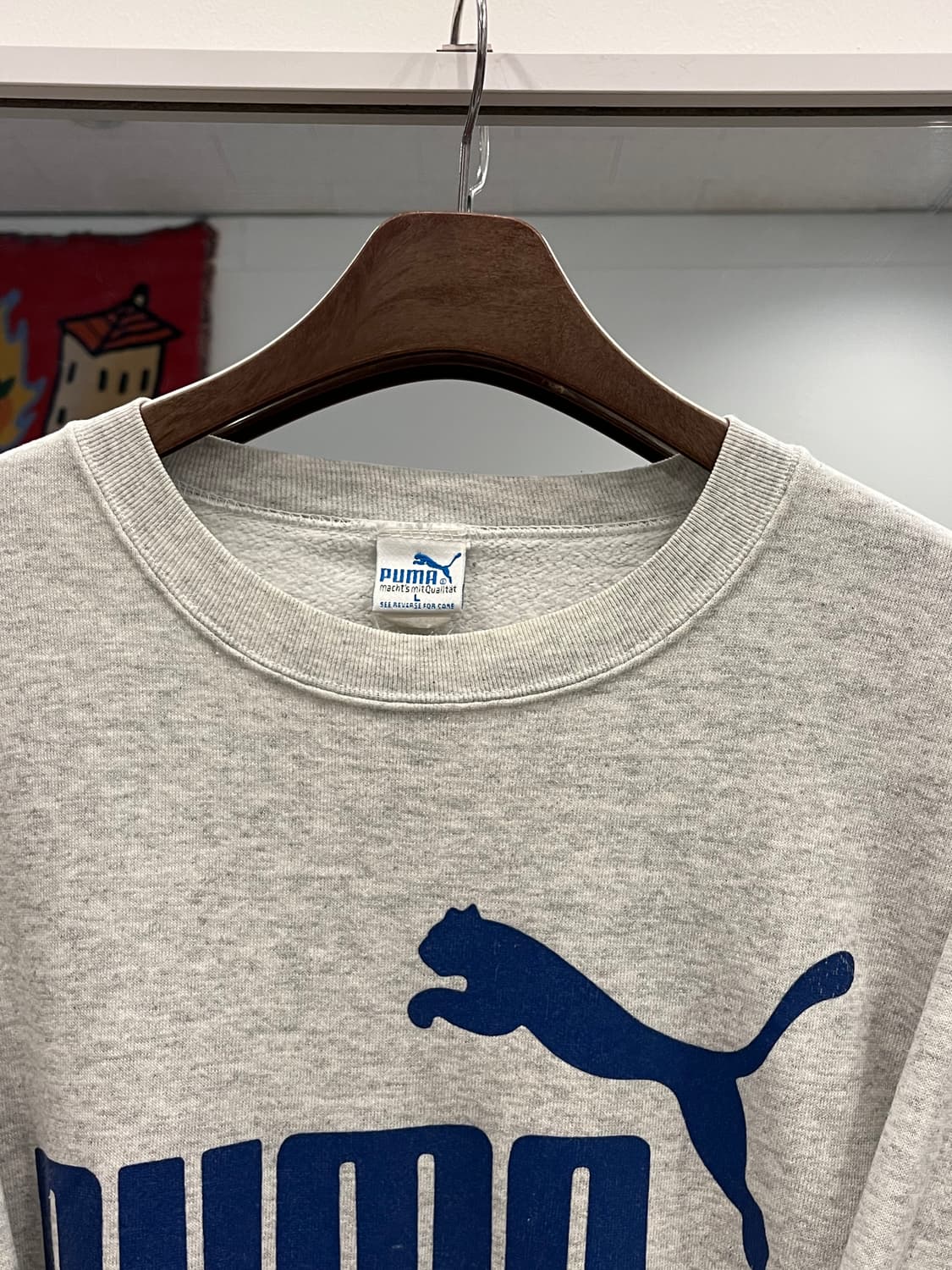 90s Puma 올드 푸마 빅 로고 스웻셔츠 (made in USA) 상품이미지4
