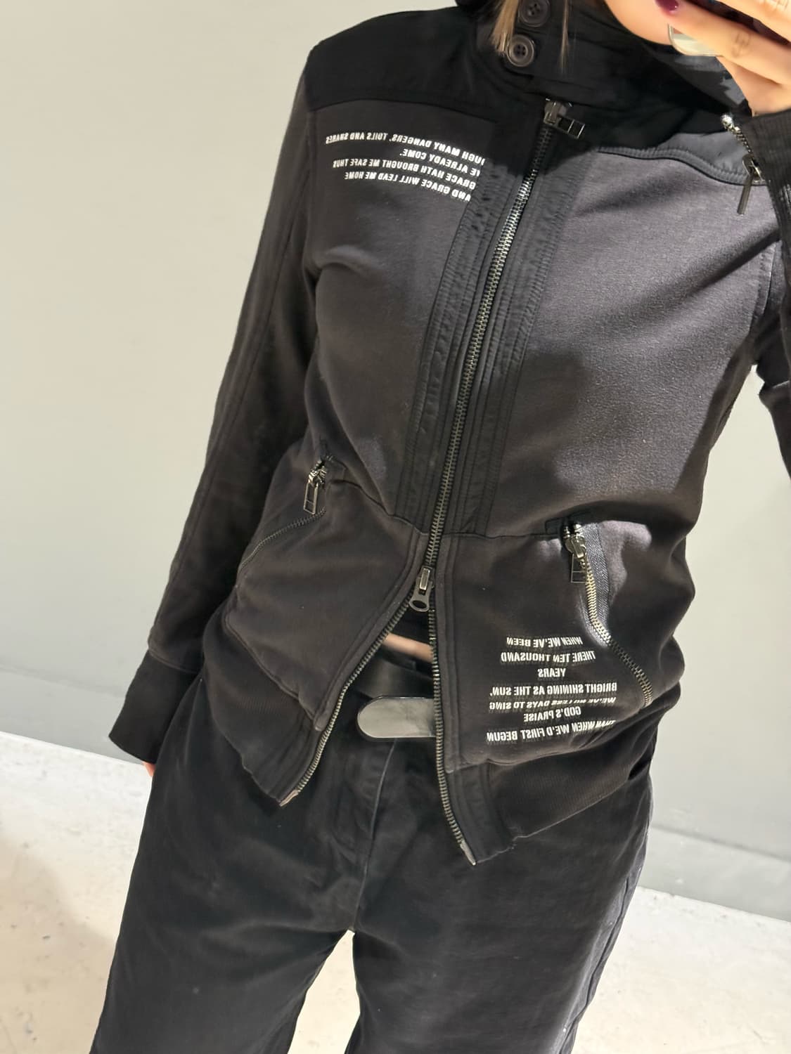 Jack rose lettering detail hood zip-up 상품이미지4