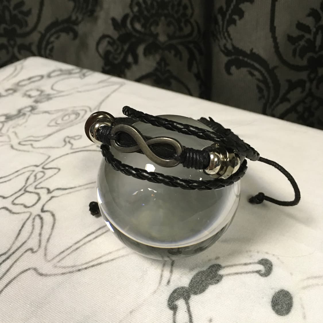 빈티지 나나 펑크 락시크 핀터레스트 무한 루프 꼬임 레더 가죽 팔찌  상품이미지3