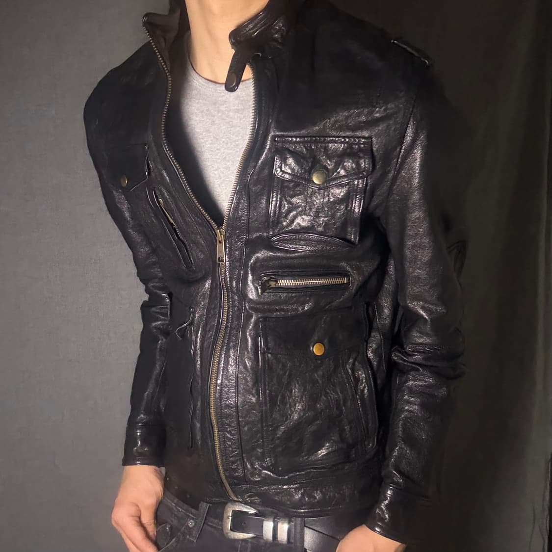 japan vintage ltaly lamb skin jacket 상품이미지5