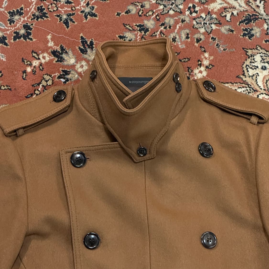 우영미 울 캐시미어 더블버튼 코트 (L) 100 48 상품이미지3