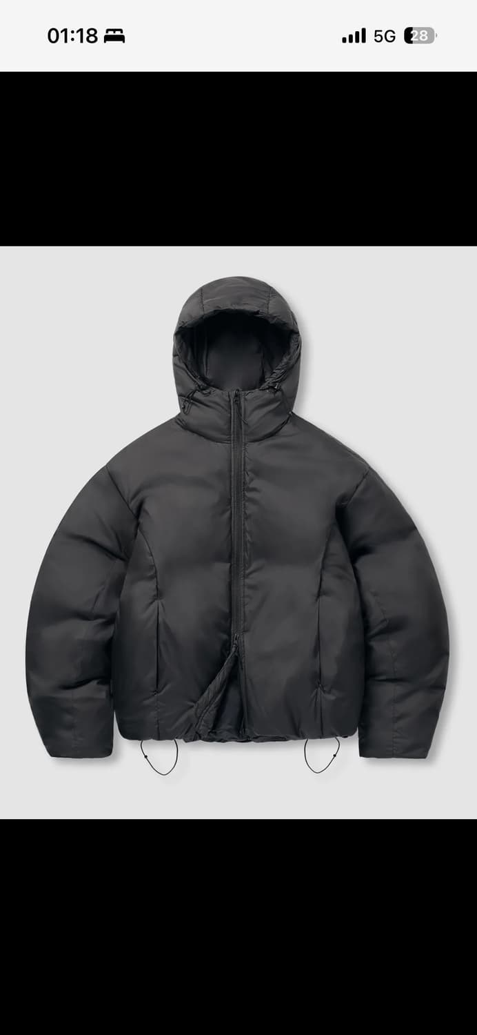 ASI 미니멀 패딩 크롭 자켓_차콜 상품이미지1