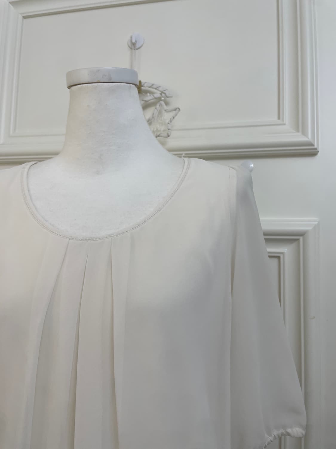 ivory pleats point puff pure blouse 상품이미지7