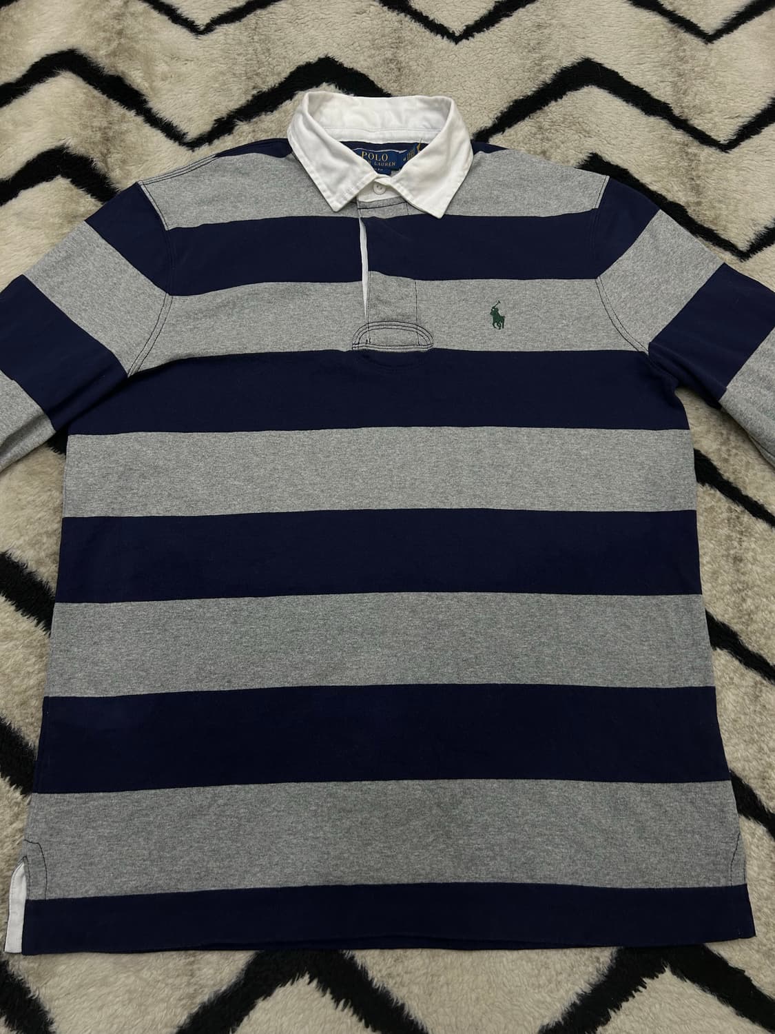 [M]폴로랄프로렌 아이코닉 클래식핏 럭비 긴팔/그레이네이비 상품이미지4