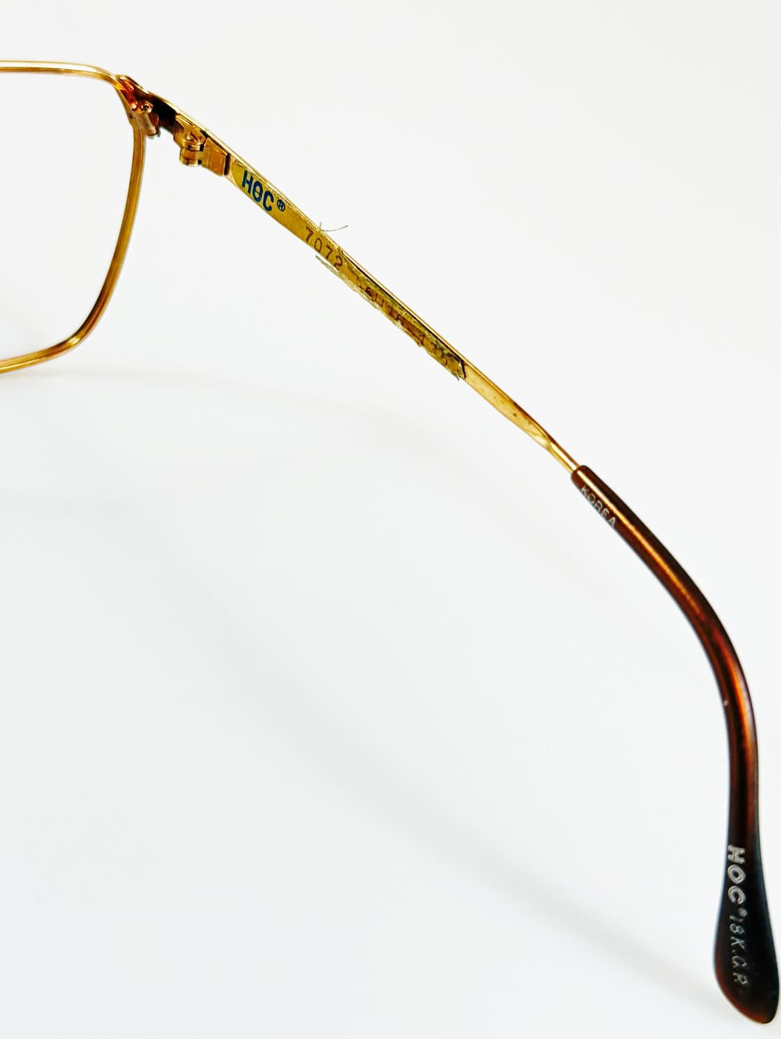 90s HOC 골드 메탈 스퀘어 옵티컬 프레임 빈티지 안경 상품이미지6