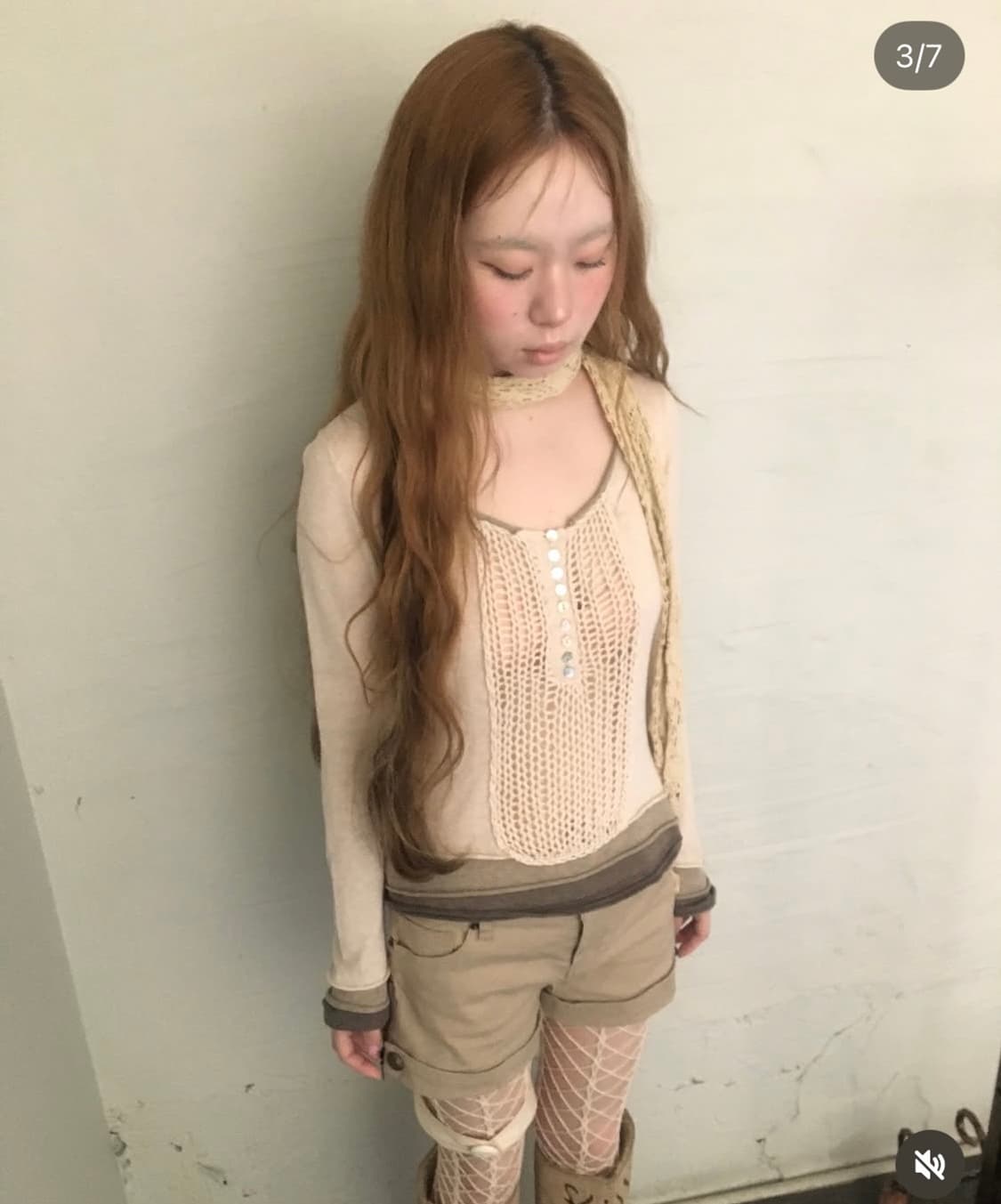 파우닝 빈티지 니트 탑 상품이미지2