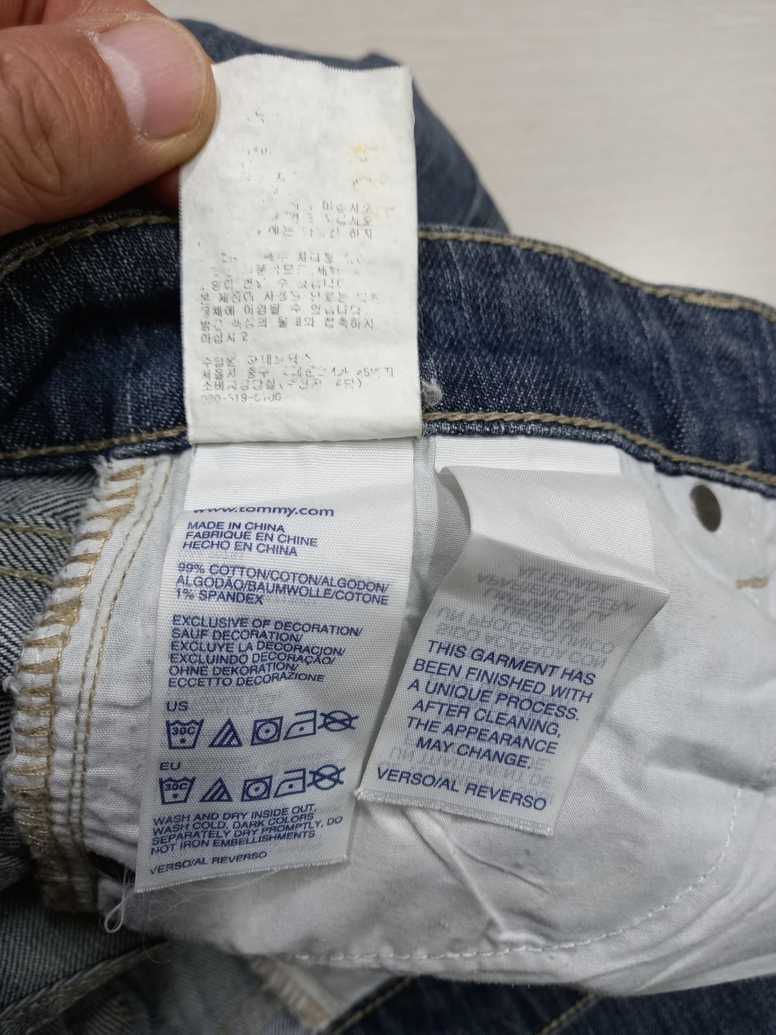 28 HILFIGER 골반 워싱 스판 부츠컷 청회색 28-900 상품이미지10