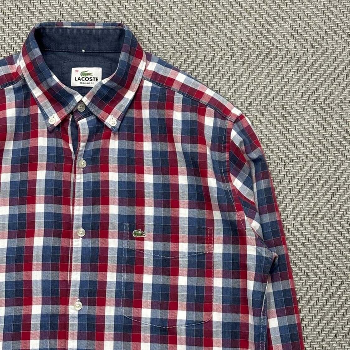 라코스테 체크 남방 셔츠 레귤러 핏v0370 상품이미지4