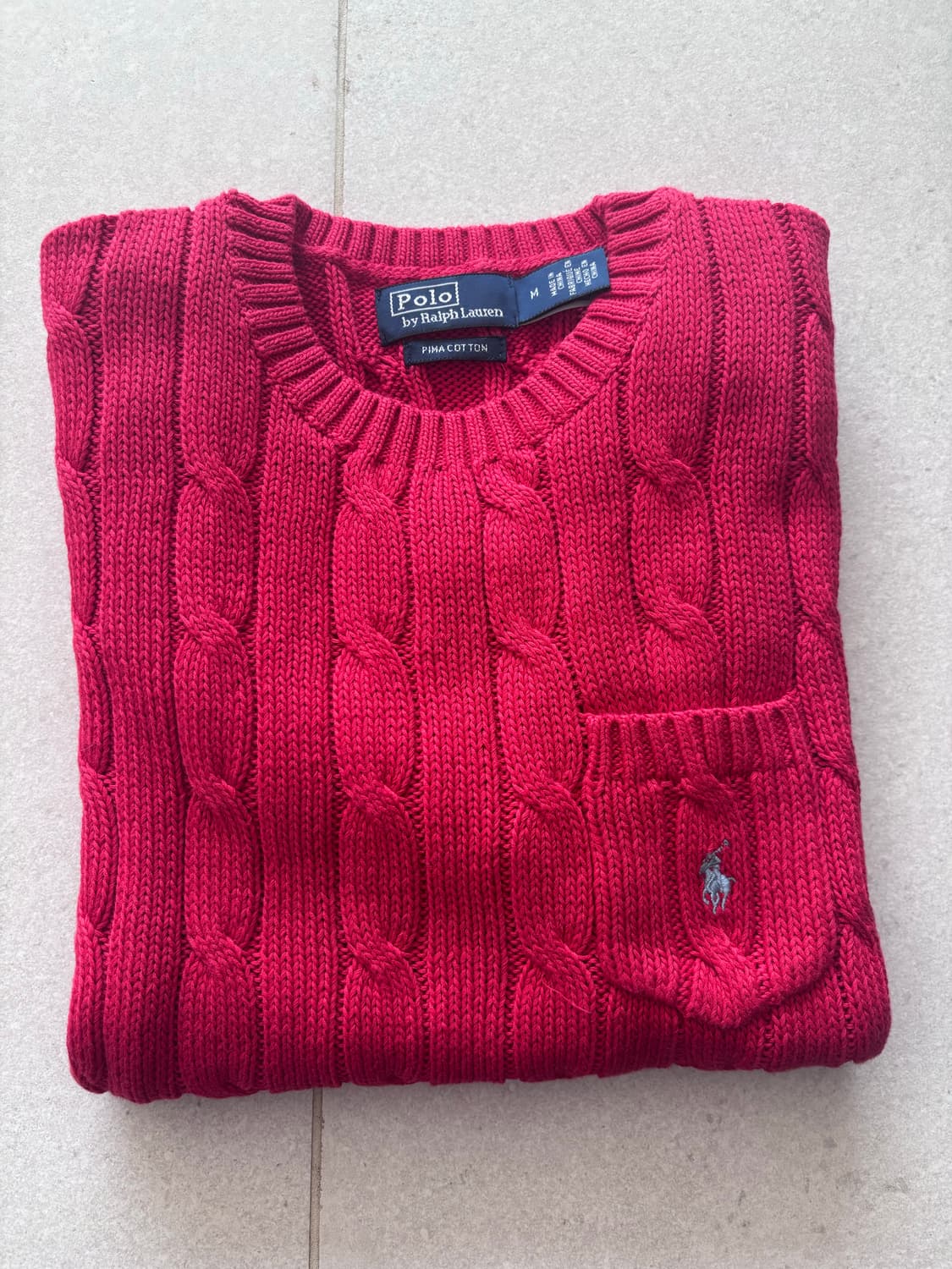 폴로 랄프로렌 반팔니트 레드 미착용 새상품 상품이미지1