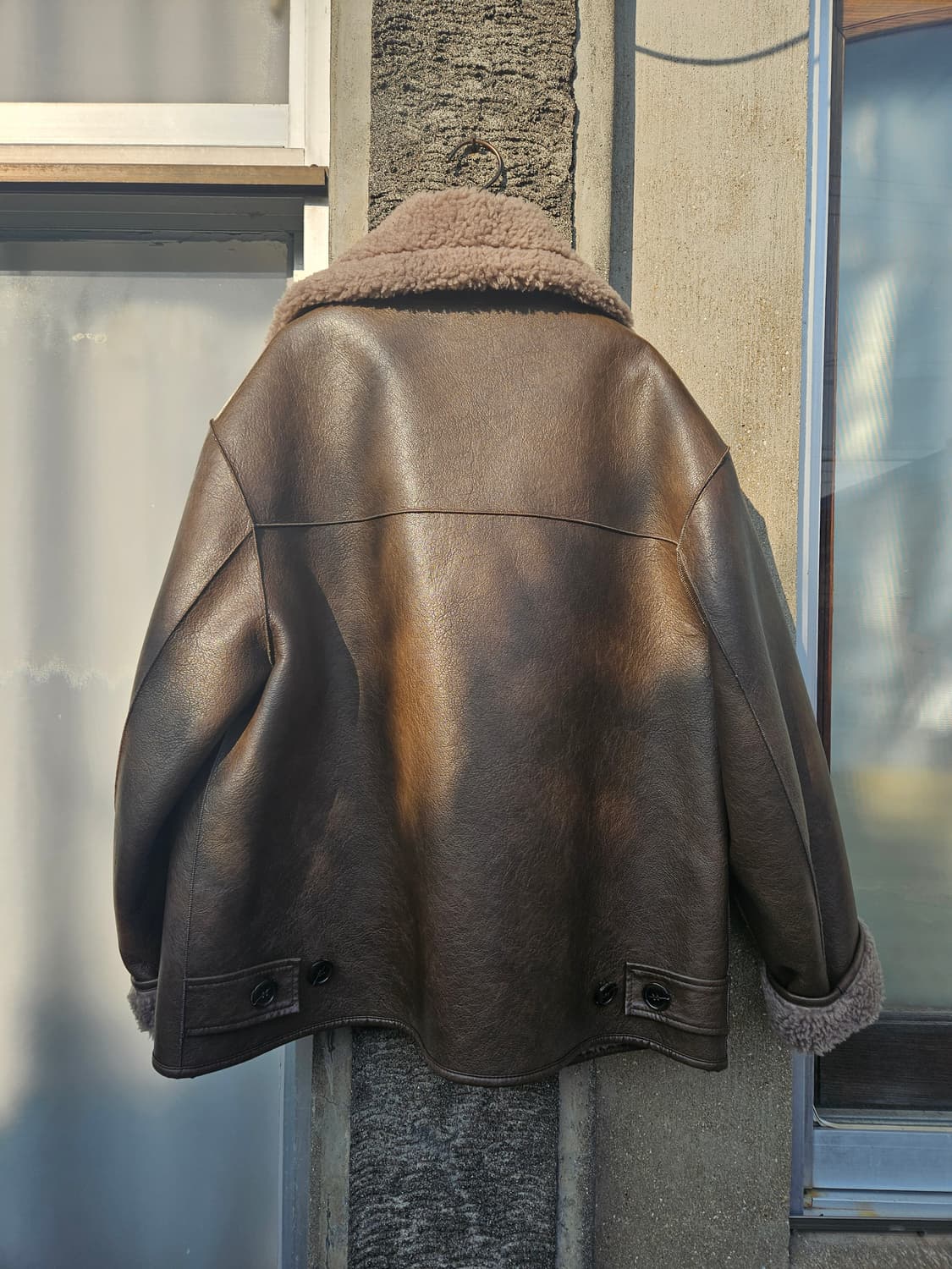 파사드패턴 빈티지 램스울 리버시블 무스탕 브라운 S, 1사이즈 상품이미지5