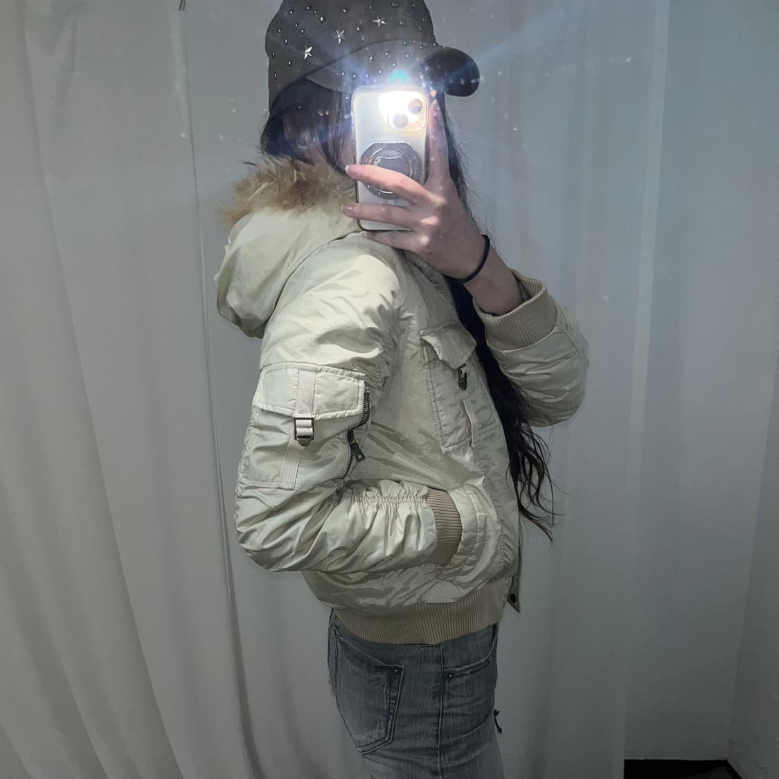 Y2K 울프죠 셔링 패딩 상품이미지4