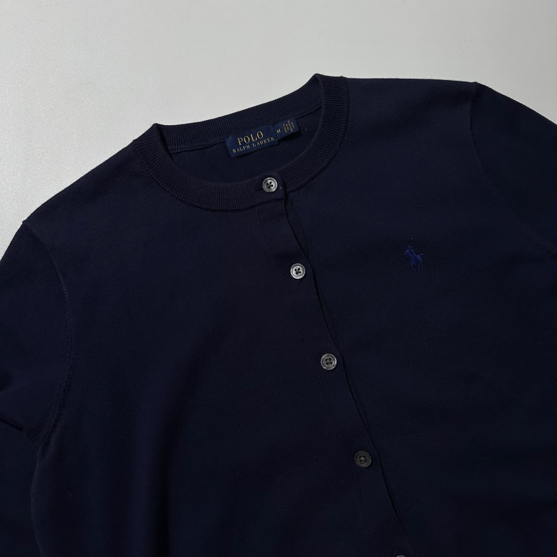 폴로 랄프로렌 라운드넥 니트 가디건 네이비 상품이미지3