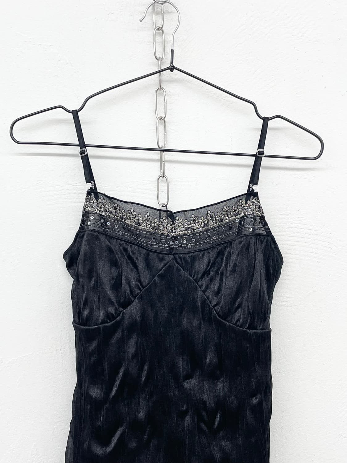 블랙 링클 비즈 탑 상품이미지6