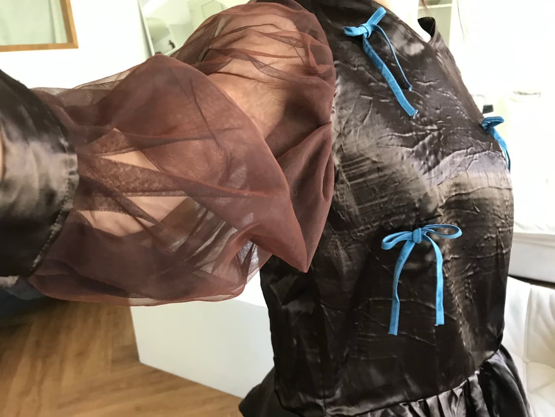 vintage brown ribbon blouse 상품이미지7