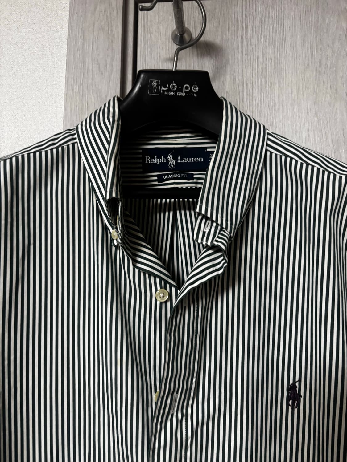 폴로랄프롤렌 클래식 핏 스트라이프 그린 셔츠 L 상품이미지1