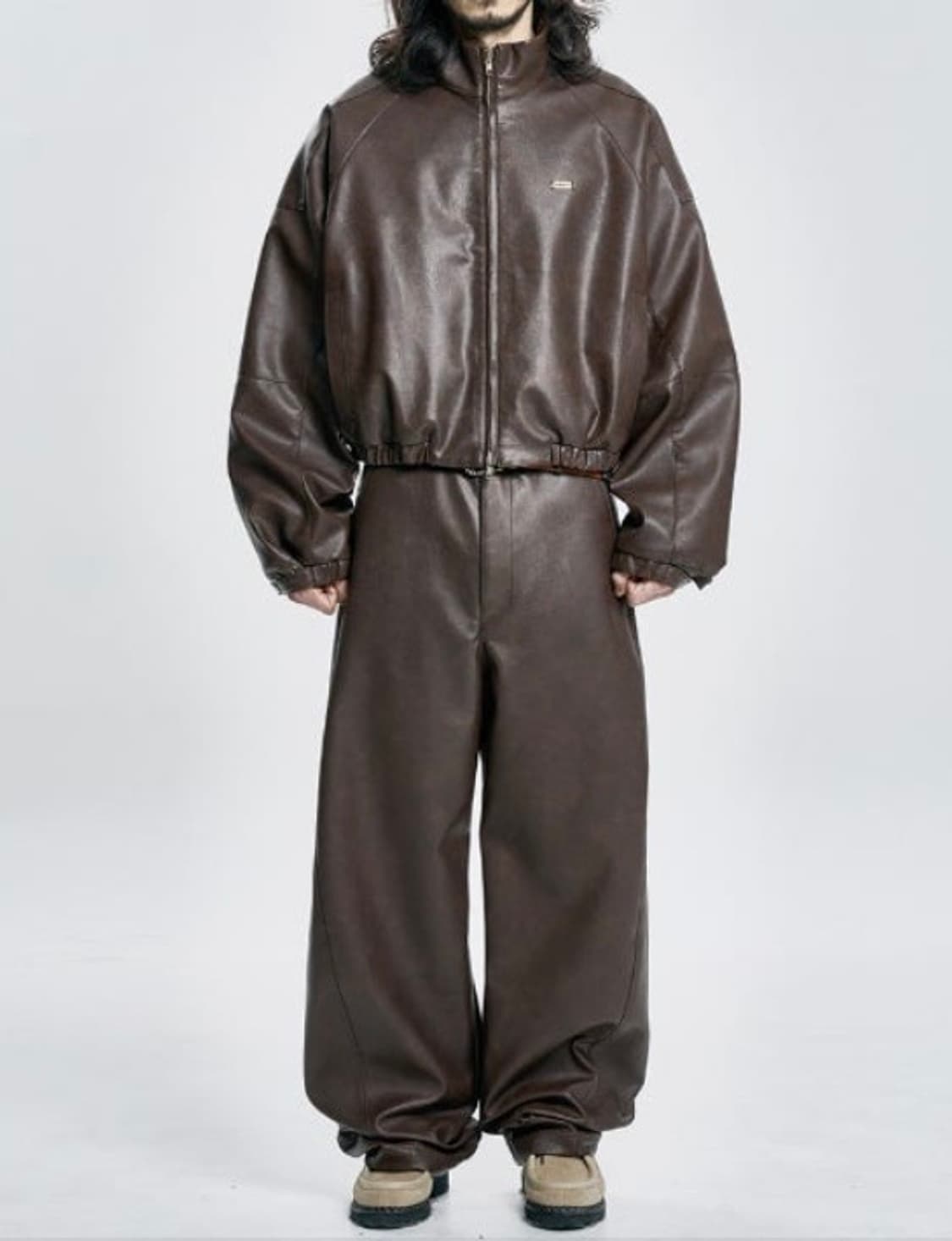 아조바이아조 페이크레더 누빔 자켓 상품이미지1