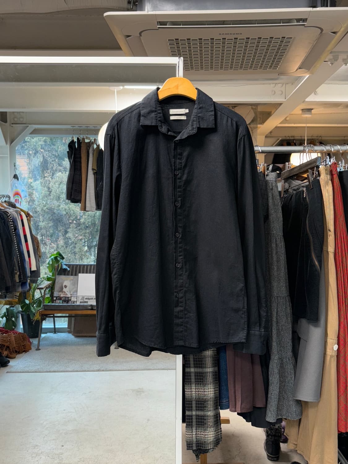 캘빈클라인 진스 린넨 슬림핏 셔츠 상품이미지1