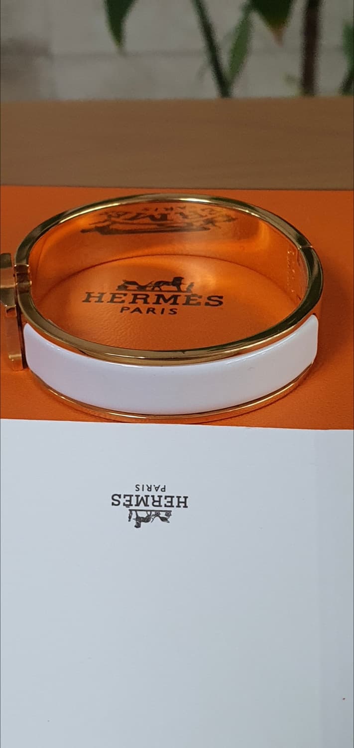 에르메스 클릭아슈pm 골드화이트 팔찌 정품A급(감정O) 상품이미지3