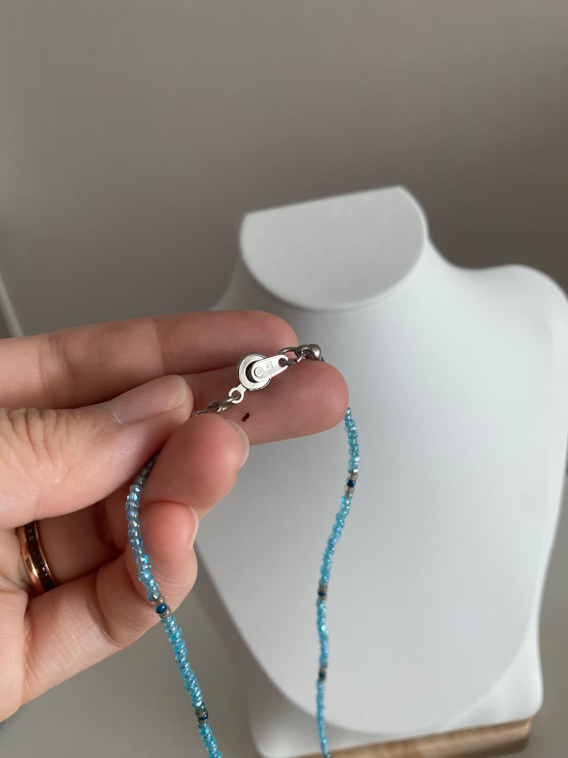 블루 비즈 목걸이 미국 빈티지 상품이미지3