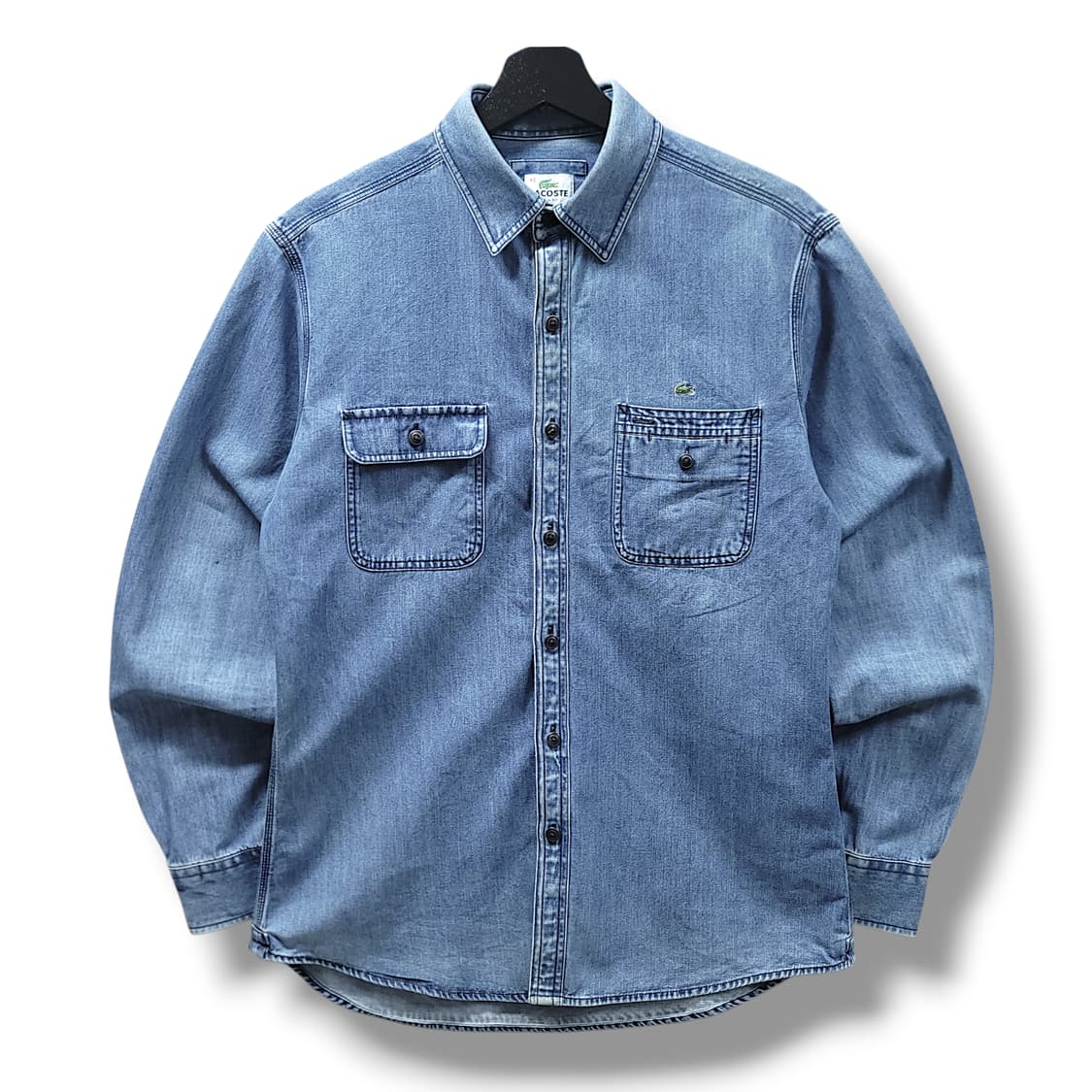 [95~100] 라코스테 중청 슬림핏 데님 긴팔셔츠 상품이미지1