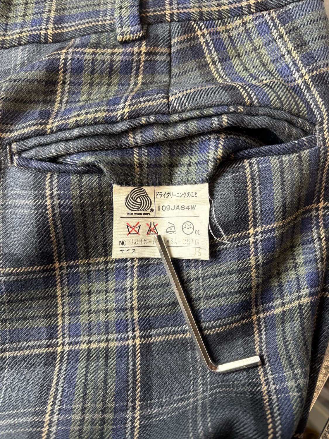 90s Jpress 울 투턱 체크 슬랙스 상품이미지5