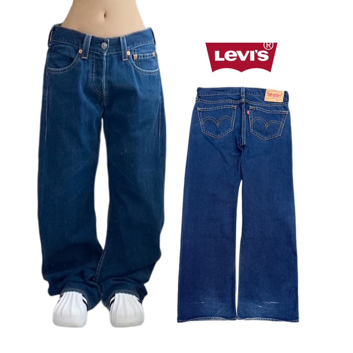 리바이스 00s 아이코닉 스트레이트 새깅 와이드 데님팬츠 상품이미지1