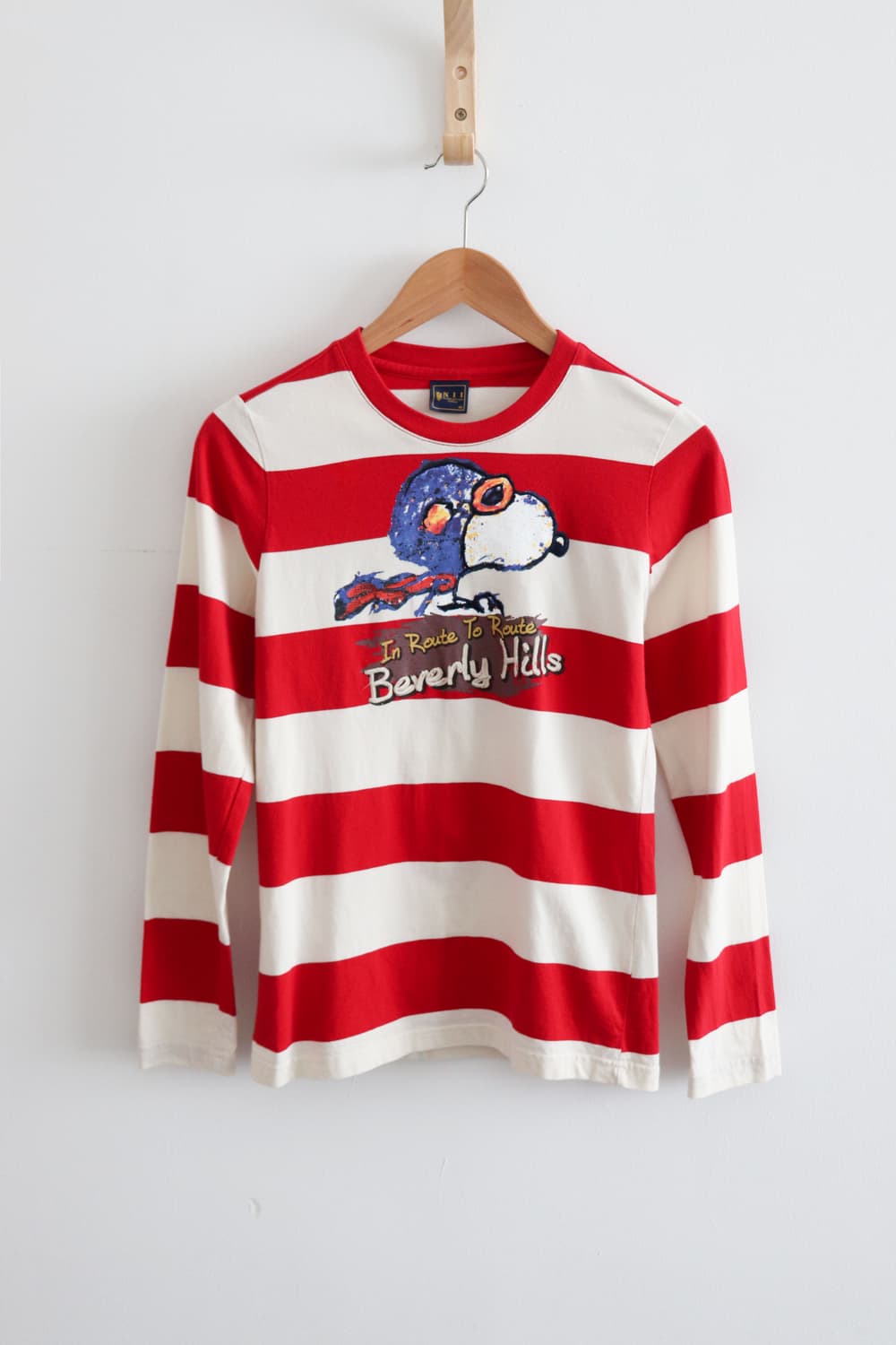  NII Snoopy stripe t shirt (착용컷) 상품이미지2