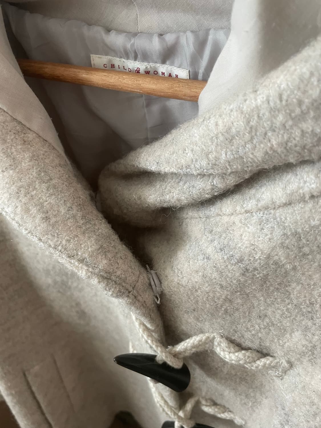 모리걸 빈티지 아이보리 떡볶이 후드 코트 🤍🤎 상품이미지4